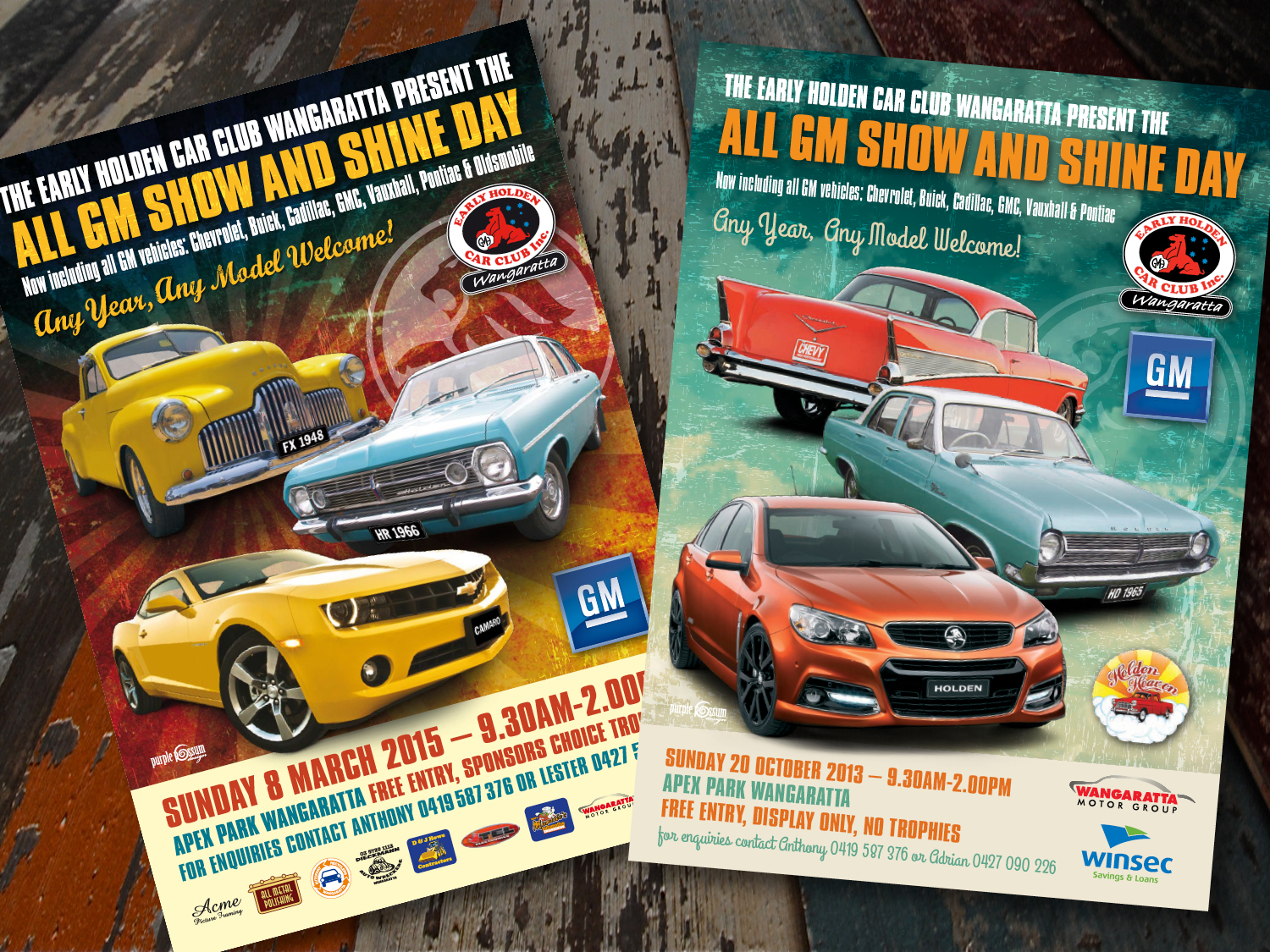 Early Holden Car Club Event Posters – Purple Possum Design – Graphic Design Wangaratta