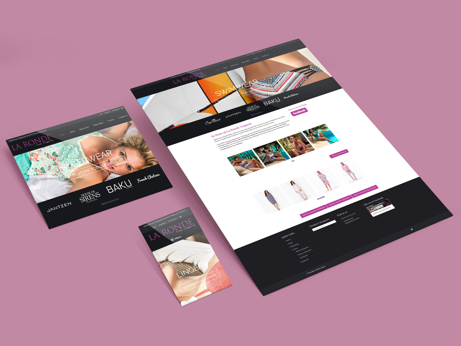 Purple Possum Design – Web Design Wangaratta – La Ronde Lingerie